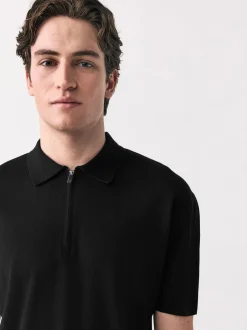 Next Noir - Polos N. Premium Décontracté en maille à manches courtes Milieu Online