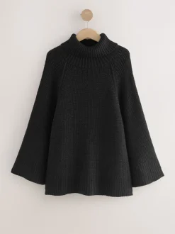 Next Noir - Poncho en maille côtelée à col roulé Discount
