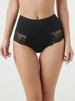 Next Noir / Praline Nude - Imprimé Gainant Culotte brésilienne dos lacé 2 Lot Online
