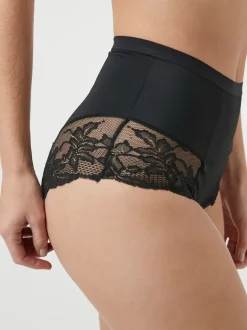 Next Noir / Praline Nude - Imprimé Gainant Culotte brésilienne dos lacé 2 Lot Online