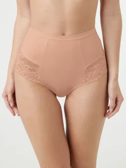 Next Noir / Praline Nude - Imprimé Gainant Culotte brésilienne dos lacé 2 Lot Online