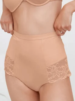 Next Noir / Praline Nude - Imprimé Gainant Culotte brésilienne dos lacé 2 Lot Online