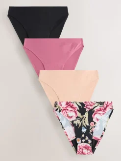 Next Noir / Praline nude / Rose fleuri - Lot de 4 culottes menstruelles à débit moyen Invisible Sale