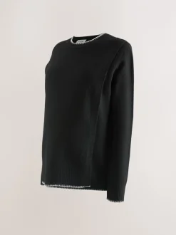 Next Noir - Pull d’allaitement en maille Grossesse Discount