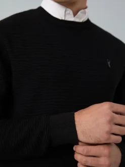 Next Noir - Pull Oxford texturé coupe classique New