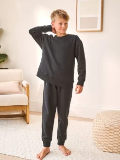 Next - Pyjama simple en laine polaire (3-16yrs) Noir New