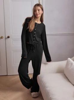 Next Noir - Pyjamas Manche longue côtelé Best