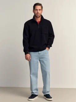 Next Noir - Quart de zip - Polaire en peau de mouton Discount