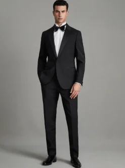 Reiss Noir - Revers à encoche - Veste de smoking Poker à simple boutonnage habillé Hot