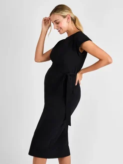 Jojo Maman Bébé Noir - Robe t-shirt mi-longue décontractée à manches courtes Outlet