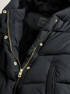 Next Noir - Résistant à la douche Faux Fur Lined À capuche Doudounes (3-16yrs) Hot