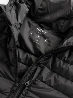 Next Noir - Résistant à la douche Lightweight Hooded Puffer Coat Veste Outlet