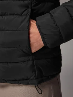 Next Noir - Résistant à la douche Lightweight Hooded Puffer Coat Veste Outlet