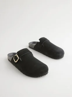 Next Noir - sabots en cuir avec semelle plantaire Hot