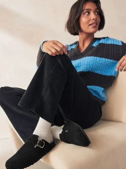 Next Noir - sabots en cuir avec semelle plantaire Sale