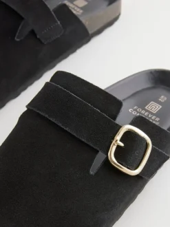 Next Noir - sabots en cuir avec semelle plantaire Sale