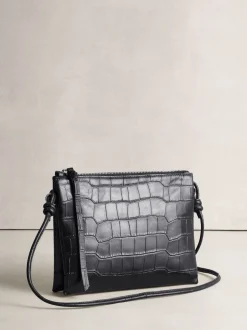 Next Noir - Sac à bandoulière en Cuir aspect croco Hot
