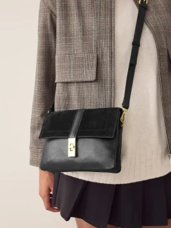 Next Noir - Sac à bandoulière en cuir effet croco Best