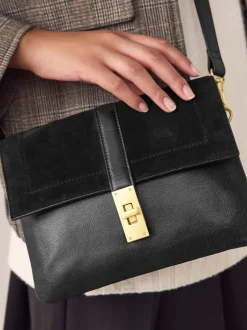 Next Noir - Sac à bandoulière en cuir effet croco Best