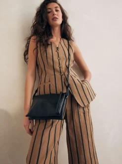 Next Noir - Sac à bandoulière en cuir Discount