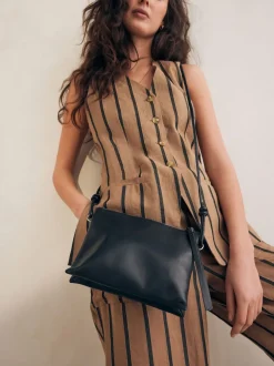 Next Noir - Sac à bandoulière en cuir Discount