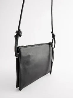 Next Noir - Sac à bandoulière en cuir Discount