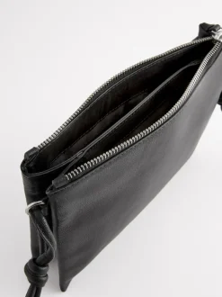 Next Noir - Sac à bandoulière en cuir Discount