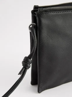 Next Noir - Sac à bandoulière en cuir Discount