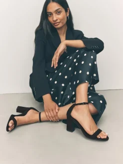 Next Noir - Sandales à talons carrés Discount