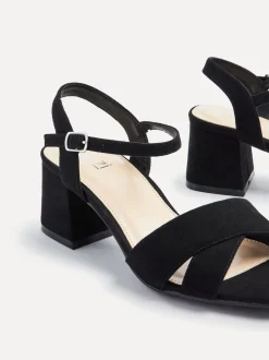 Linzi Noir - Sandales à talons larges Vivian avec bandoulière avant croisée Discount