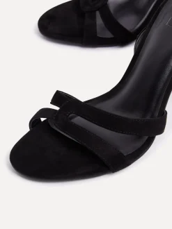 Linzi Noir - Sandales à talons Bronte avec double sangle avant New