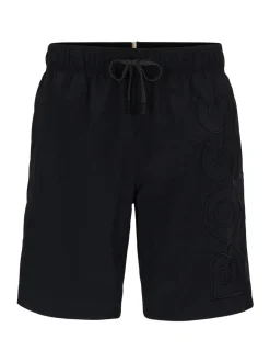 BOSS Noir - Short de bain Whale doublé avec logo Clearance