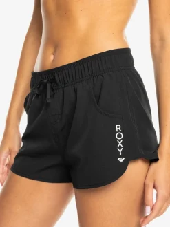 Roxy Noir - Short Wave 2 pouces avec logo Outlet