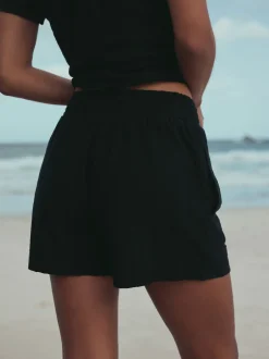 Next Noir - Shorts en jersey froncé Best