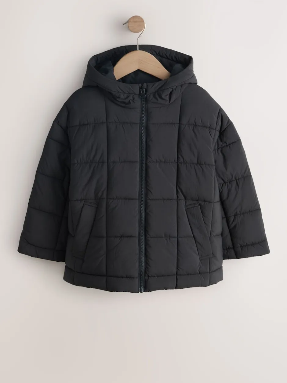 Next Noir - Shower Resistant Square Quilted Coat (3-16yrs) Clearance