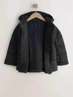 Next Noir - Shower Resistant Square Quilted Coat (3-16yrs) Clearance