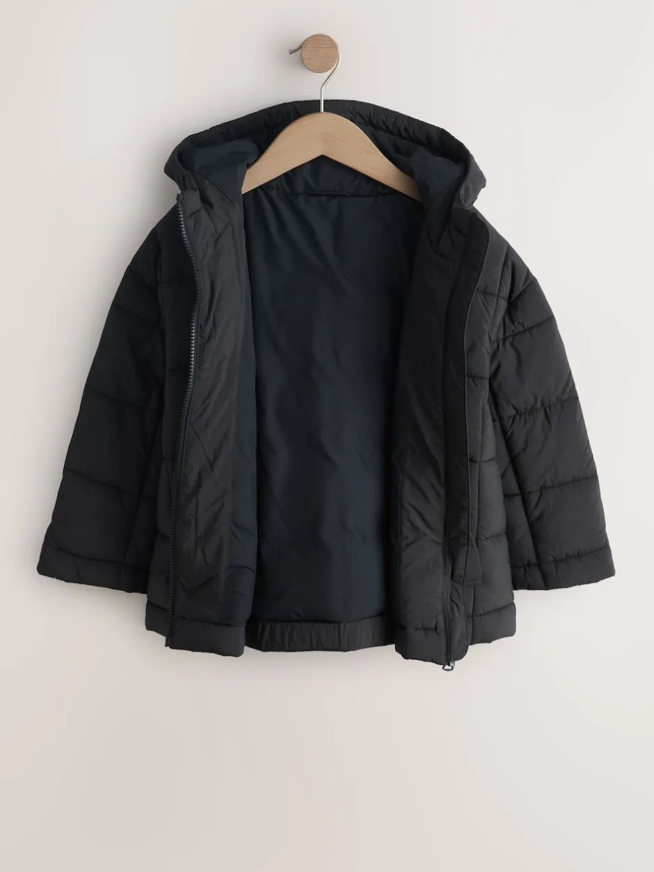 Next Noir - Shower Resistant Square Quilted Coat (3-16yrs) Clearance