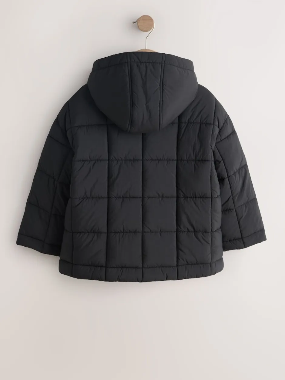 Next Noir - Shower Resistant Square Quilted Coat (3-16yrs) Clearance