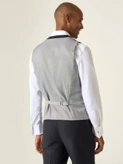 Skopes Noir - Newman Check Coupe sur mesure Suit Gilet Discount