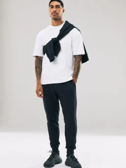 Next Noir - Slim Fit (Slim Fit) - Pantalon de Joggings en coupe ajustée à dos brosse Discount