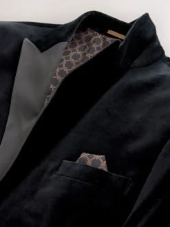 Next Noir - Slim Fit (Slim Fit) - Blazer Motionflex Extensible en velours New