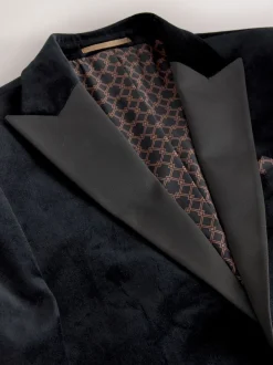 Next Noir - Slim Fit (Slim Fit) - Blazer Motionflex Extensible en velours New