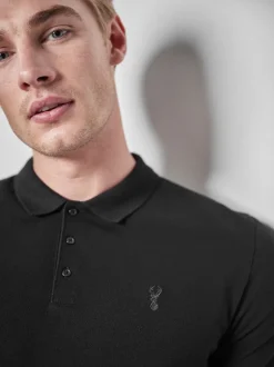 Next - Slim Fit (Slim Fit) - Polo Manches courtes Pique Noir Best