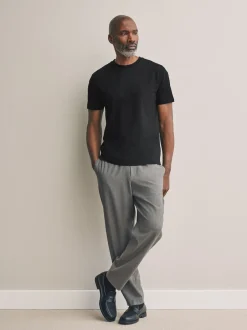 Next Noir - Slim Fit (Slim Fit) - T-shirt à col ras du cou en coton Signature SUPIMA® Best