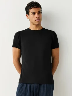 Next Noir - Slim Fit (Slim Fit) - T-shirts de superposition en coton 100 %, lot de 2 Discount