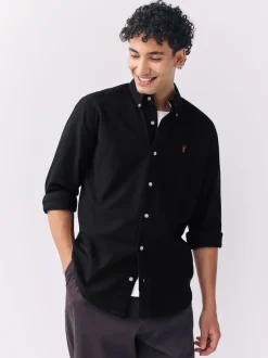 Next - Slim Fit (Slim Fit) - Chemise Oxford à manches longues Noir Best