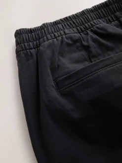 Next Noir - Slim Fit (Slim Fit) - Pantalons Chinos extensibles plissés avec taille élastique Outlet