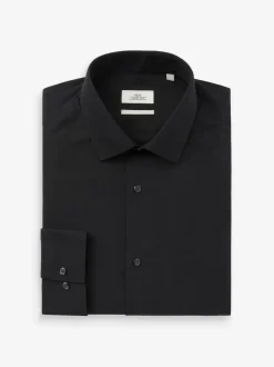 Next Noir - Slim Fit (Slim Fit) - Chemises intelligentes faciles d’entretien à poignets simples Outlet