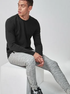 Next Noir - Slim Fit (Slim Fit) - T-shirt à manches longues de cou d'équipage Best