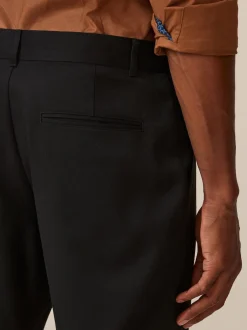 Next Noir - Slim Fit (Slim Fit) - Pantalon élégant uni sur le devant Online